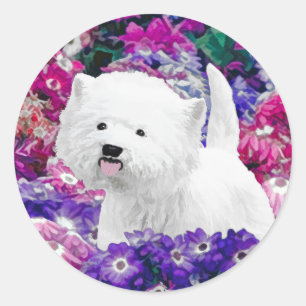 West Highland White Terrier Painting Dog Art Classic Round Sticker
