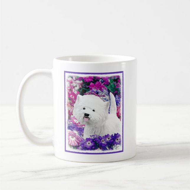 West Highland White Terrier Painting Dog Art Coffee Mug (Left)