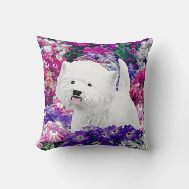 West Highland White Terrier Painting Dog Art Cushion (Front)