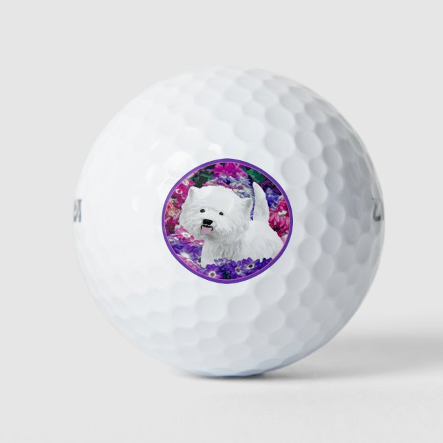 West Highland White Terrier Painting Dog Art Golf Balls (Front)