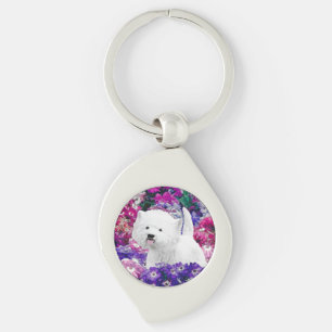 West Highland White Terrier Painting Dog Art Key Ring
