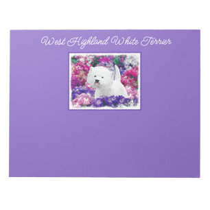 West Highland White Terrier Painting Dog Art Notep Notepad