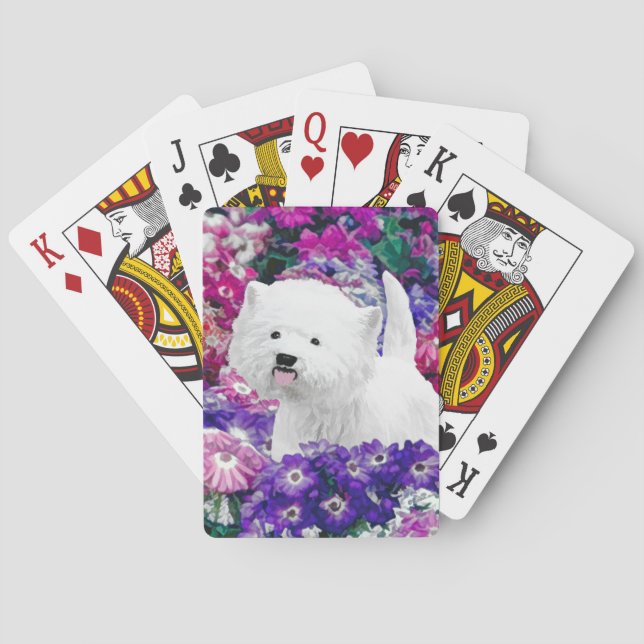 West Highland White Terrier Painting Dog Art Playing Cards (Back)