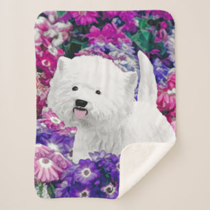 West Highland White Terrier Painting Dog Art Sherpa Blanket