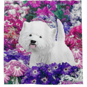 West Highland White Terrier Painting Dog Art Shower Curtain