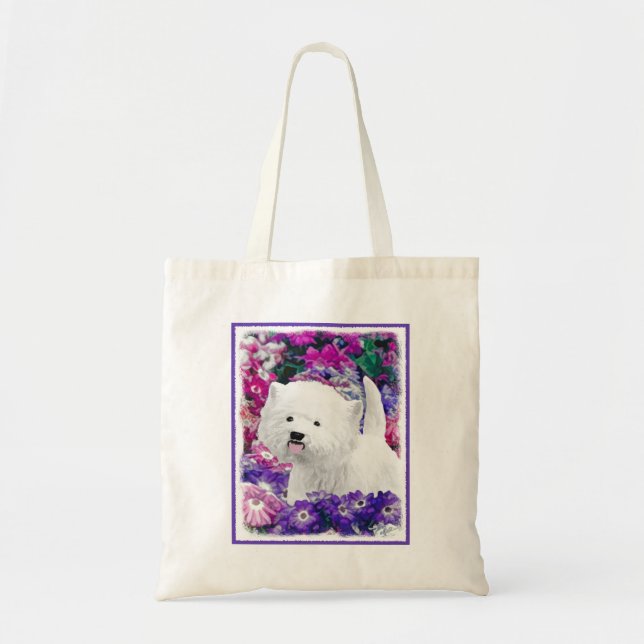 West Highland White Terrier Painting Dog Art Tote Bag (Front)