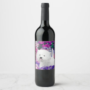 West Highland White Terrier Painting Dog Art Wine Label