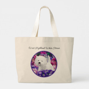 West Highland White Terrier Painting Westie Dog Large Tote Bag