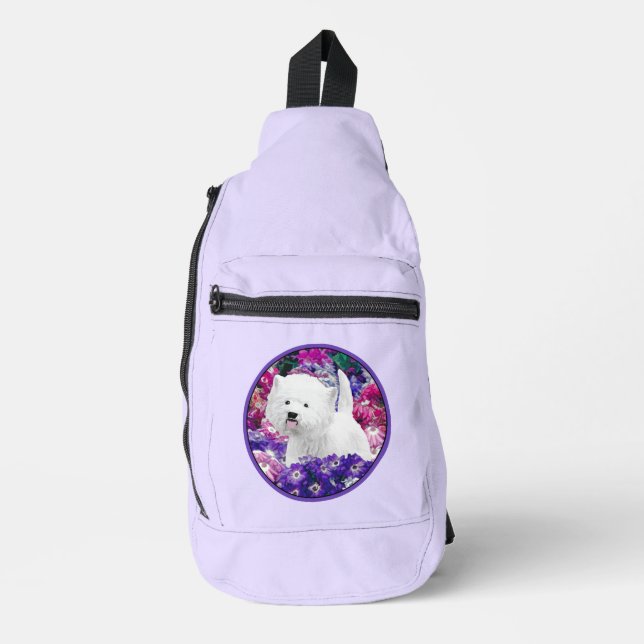 West Highland White Terrier Painting Westie Dog Sling Bag (Front)