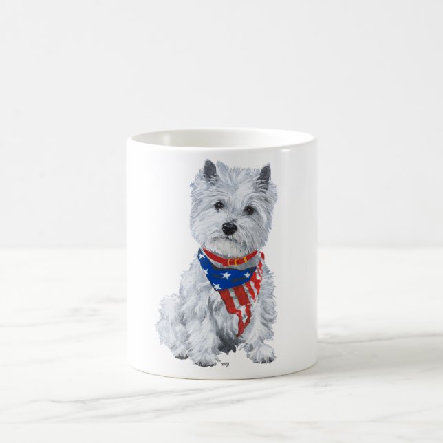 West Highland White Terrier Patriotic Coffee Mug (Center)