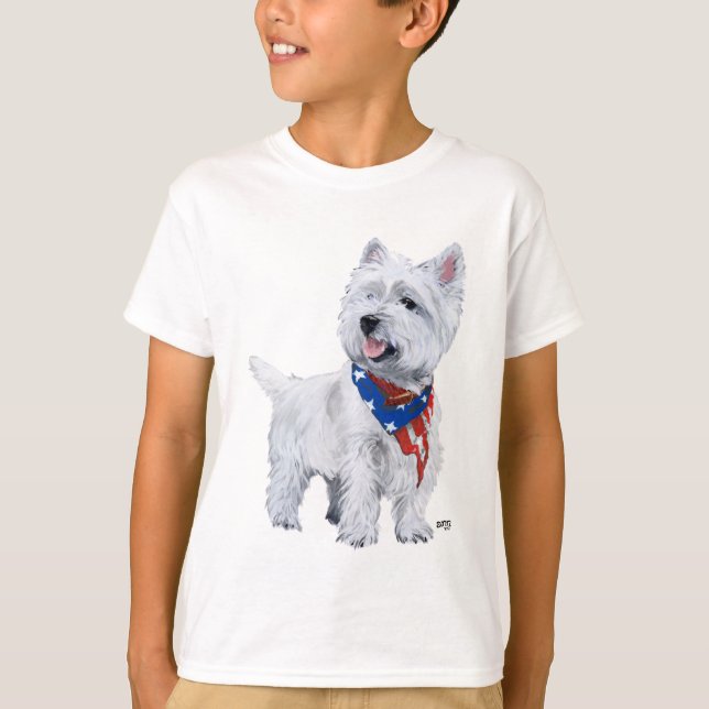 West Highland White Terrier Patriotic T-Shirt (Front)