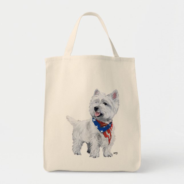 West Highland White Terrier Patriotic Tote Bag (Front)