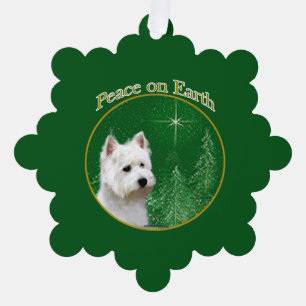 West Highland White Terrier Peace Tree Decoration Card