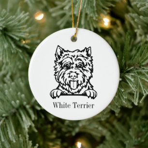 West Highland White Terrier pet Ceramic Tree Decoration