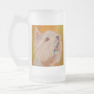 West Highland White Terrier Portrait Frosted Glass Beer Mug