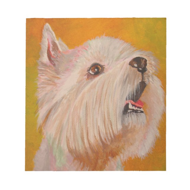 West Highland White Terrier Portrait Notepad (Front)