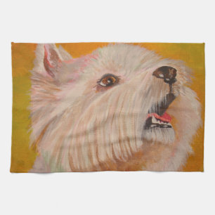 West Highland White Terrier Portrait Tea Towel