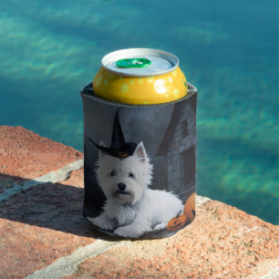 West Highland White Terrier Pumpkin Halloween  Can Cooler