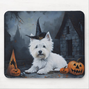 West Highland White Terrier Pumpkin Halloween  Mouse Mat