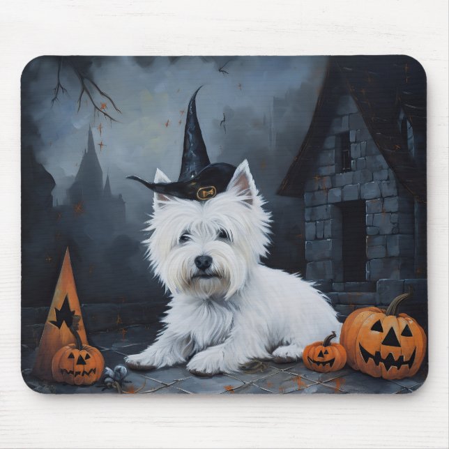 West Highland White Terrier Pumpkin Halloween  Mouse Mat (Front)