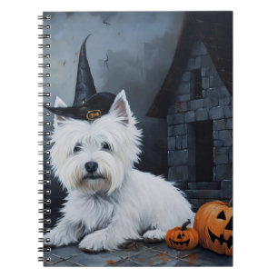 West Highland White Terrier Pumpkin Halloween Notebook