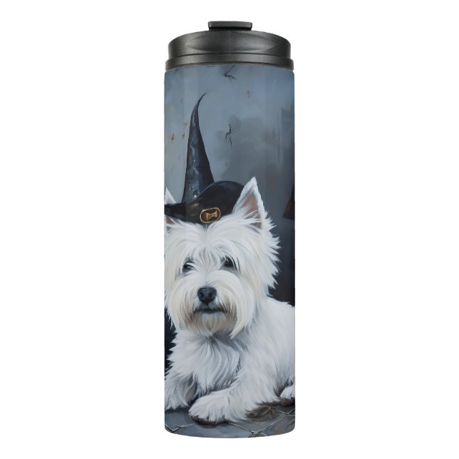 West Highland White Terrier Pumpkin Halloween  Thermal Tumbler (Front)