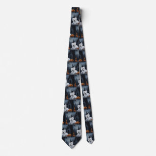 West Highland White Terrier Pumpkin Halloween  Tie