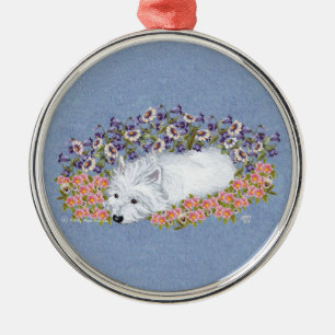 West Highland White Terrier Repose Metal Tree Decoration