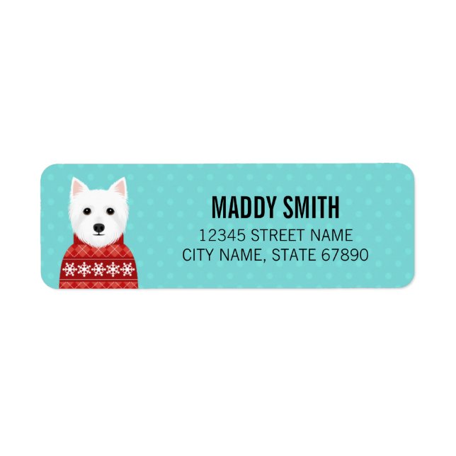 West Highland White Terrier Return Address Labels (Front)