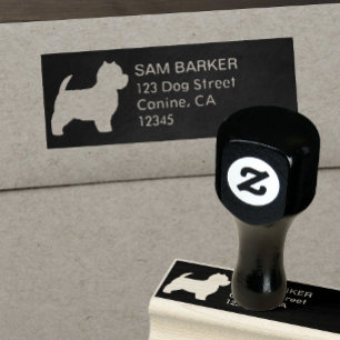 West Highland White Terrier Return Address Rubber Stamp