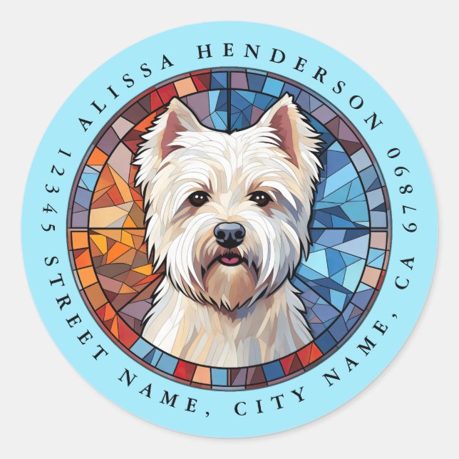 West Highland White Terrier Round Stickers (Front)