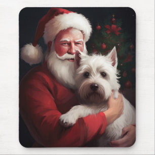 West Highland White Terrier Santa Claus Christmas Mouse Mat