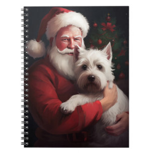 West Highland White Terrier Santa Claus Christmas Notebook