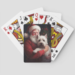 West Highland White Terrier Santa Claus Christmas Playing Cards