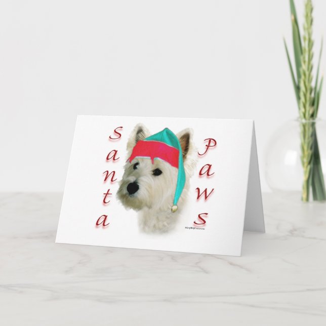West Highland White Terrier Santa Paws Holiday Car (Front)