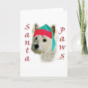 West Highland White Terrier Santa Paws Holiday Card