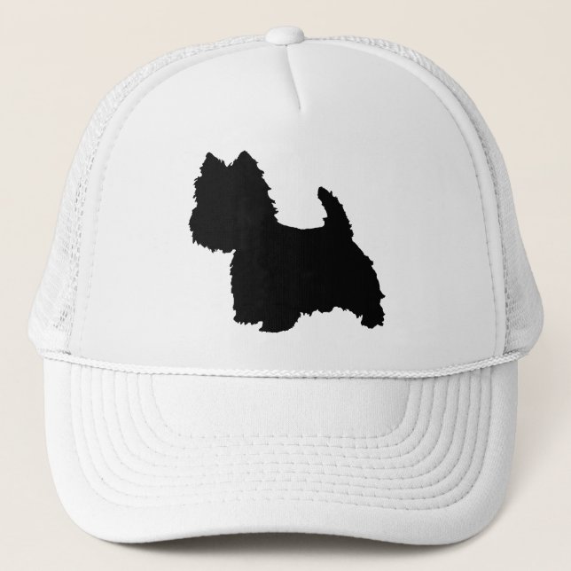 West Highland White Terrier Silhouette Trucker Hat (Front)