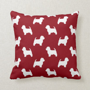 West Highland White Terrier Silhouettes Pattern Cushion