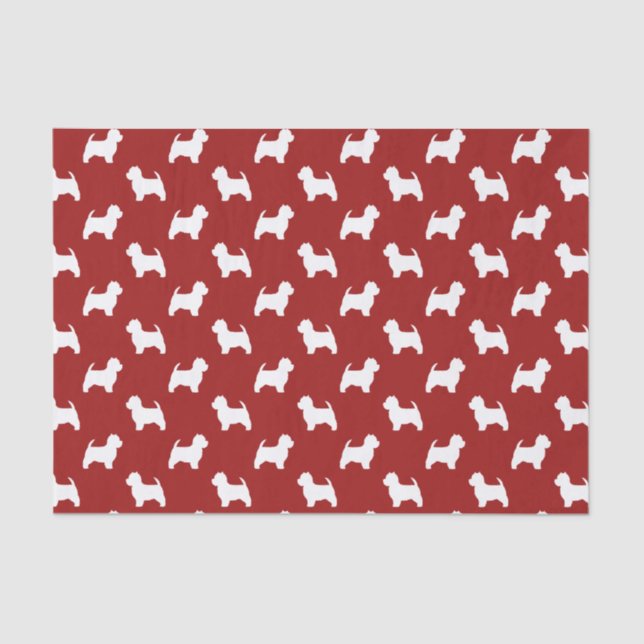 West Highland White Terrier Silhouettes Pattern Tissue Paper (Front)