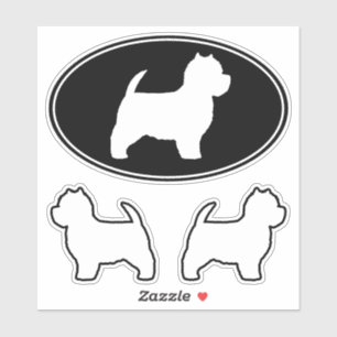 West Highland White Terrier Silhouettes Stickers