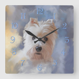 West Highland White Terrier Square Wall Clock
