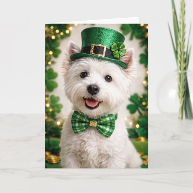 West Highland White Terrier St. Patrick’s Day Card (Front)
