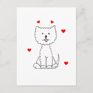 West Highland White Terrier Valentine Ears Holiday Postcard