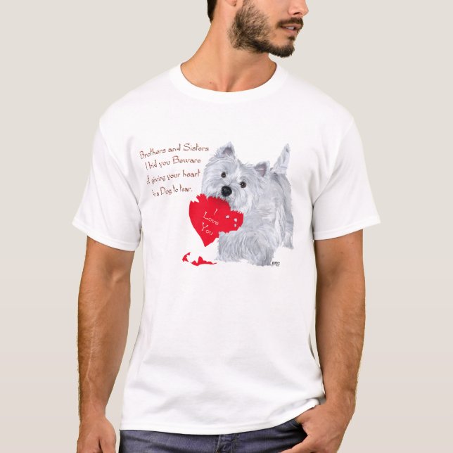 West Highland White Terrier Valentine T-Shirt (Front)