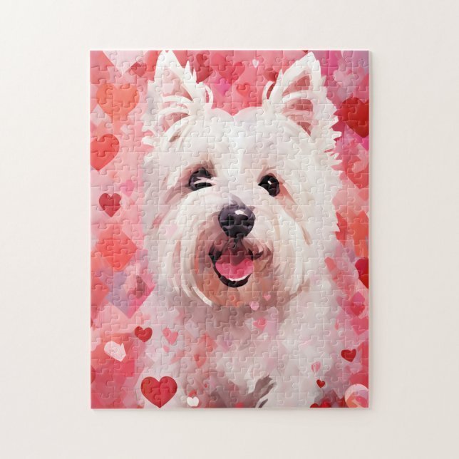 West Highland White Terrier Valentines day Jigsaw Puzzle (Vertical)