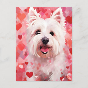 West Highland White Terrier Valentines day Postcard