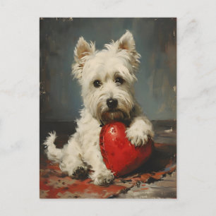 West Highland White Terrier Valentine's Day  Postcard