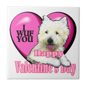West Highland White Terrier Valentines Day Tile
