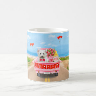 West Highland White Terrier Valentine's Day Truck Coffee Mug