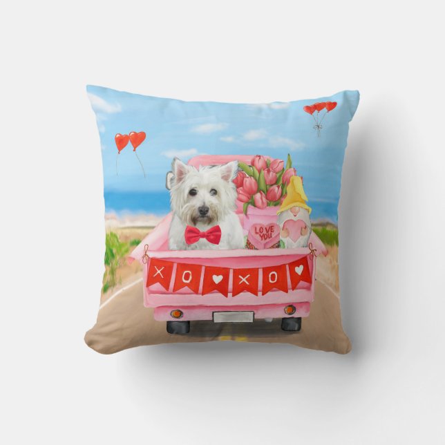 West Highland White Terrier Valentine's Day Truck Cushion (Front)